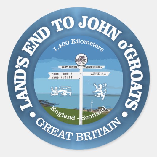 Land's End to John O'Groats (サイクリングc) ラウンドシール (正面)