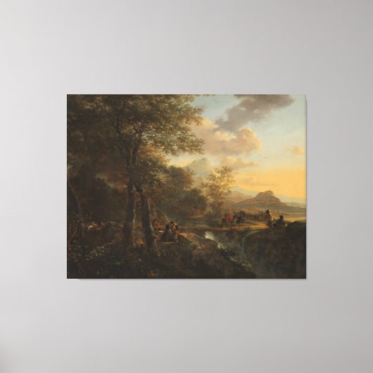 Landscape イタリアン with a Draftsman, Jan Both, c. キャンバスプリント (正面)