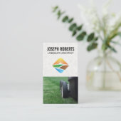 Landscape Architectロゴ | ローンモア | ガーデニング 名刺 (スタンド正面)