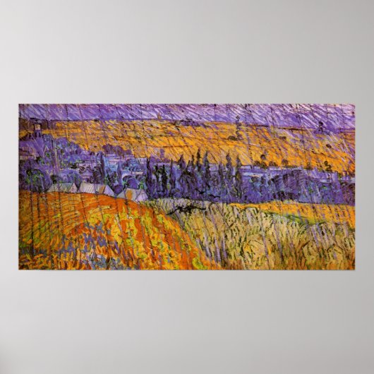 Landscape at Auvers in Rainヴィンセント・ヴァン・ゴッホ ポスター (正面)