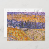 Landscape at Auvers in the Rain, Vincent van ゴッホ ポストカード (正面/裏面)