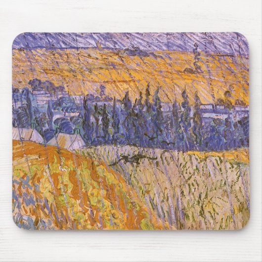 Landscape at Auvers in the Rain, Vincent van ゴッホ マウスパッド (正面)