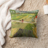 Landscape, Carriage and Train by Vincent vanゴッホ クッション (ブランケット)