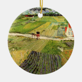 Landscape, Carriage and Train by Vincent vanゴッホ セラミックオーナメント