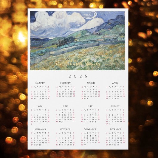 Landscape France Vincent Van Gogh 2026 Calendar