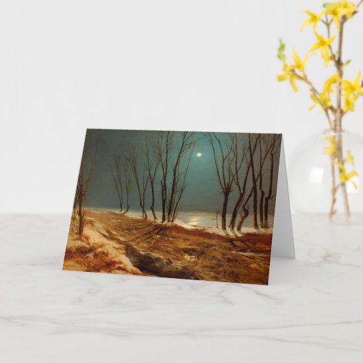 Landscape in Winter at Moonlight,ファインアート カード (黄色い花)