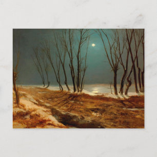 Landscape in Winter at Moonlight,ファインアート ポストカード