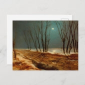 Landscape in Winter at Moonlight,ファインアート ポストカード (正面/裏面)