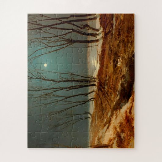 Landscape in Winter at Moonlight by Carl Blechen ジグソーパズル (縦)