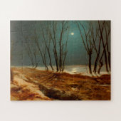 Landscape in Winter at Moonlight by Carl Blechen ジグソーパズル (横)