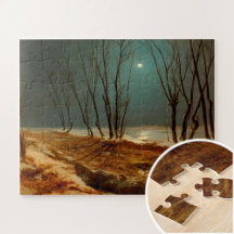 Landscape in Winter at Moonlight by Carl Blechen