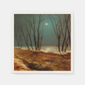 Landscape in Winter at Moonlight by Carl Blechen スタンダードカクテルナプキン (正面)