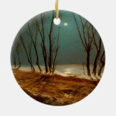 Landscape in Winter at Moonlight by Carl Blechen セラミックオーナメント (裏面)