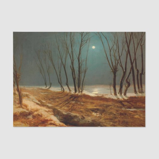 Landscape in Winter at Moonlight by Carl Blechen 薄葉紙 (正面)