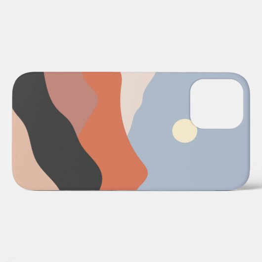 Landscape mid century illustrations,minimalist lan Case-Mate iPhoneケース (裏面 (横))