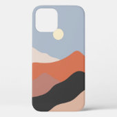 Landscape mid century illustrations,minimalist lan Case-Mate iPhoneケース (裏面)