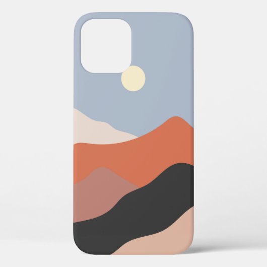 Landscape mid century illustrations,minimalist lan Case-Mate iPhoneケース (裏面)