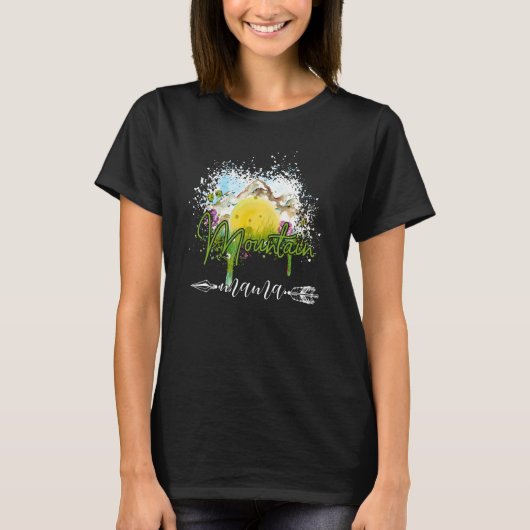 Landscape Mountain Mama Hiking Mom Flower Mothers  Tシャツ (正面)