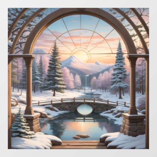 Landscape nature sunset lake Mountain  ウィンドウサイン (シート)