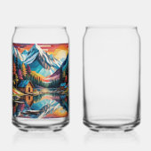 Landscape nature sunset lake Mountain forest ガラス缶 (正面)