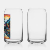 Landscape nature sunset lake Mountain forest ガラス缶 (左)