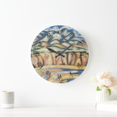 Landscape, New Mexico by Marsden Hartleyファインアート ラージ壁時計 (ホーム)