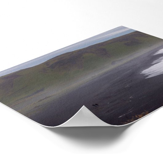 Landscape of the black beach in Iceland ポスター (角)