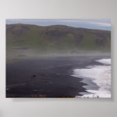 Landscape of the black beach in Iceland ポスター (正面)