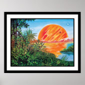 Landscape on Europa - Sci Fi Jupiter Moon Painting ポスター (正面)