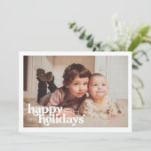 Landscape Photo With Bold Happy Holidays シーズンカード (スタンド正面)