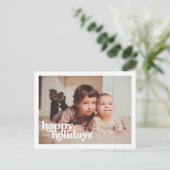 Landscape Photo With Bold Happy Holidays ポストカード (スタンド正面)