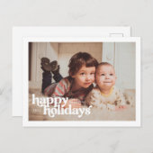 Landscape Photo With Bold Happy Holidays ポストカード (正面/裏面)