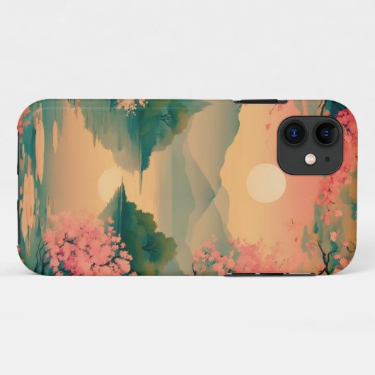 Landscape Sakura Zen Case-Mate iPhoneケース (裏面(横))