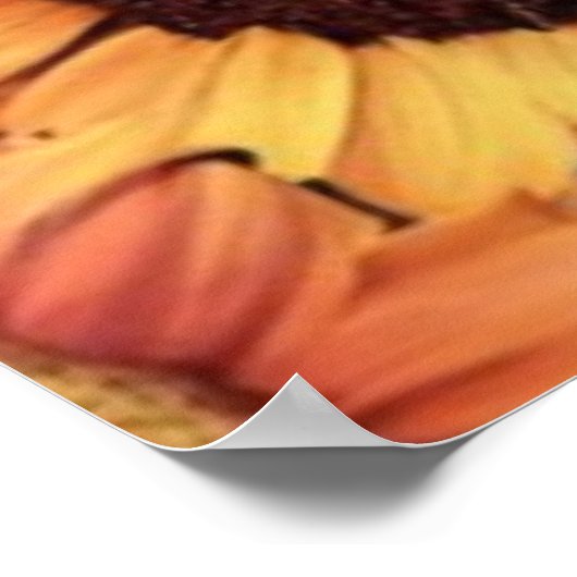 Landscape Sunflowers Boho ポスター (角)