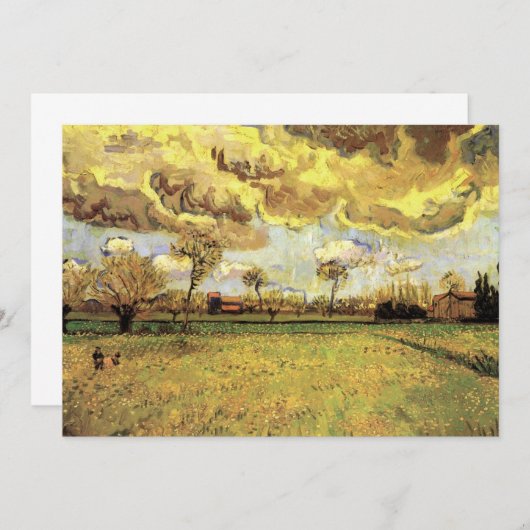 Landscape Under a Stormy Sky by Vincent van ゴッホ (正面/裏面)