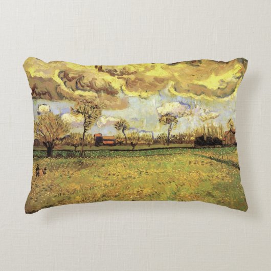 Landscape Under a Stormy Sky by Vincent van ゴッホ アクセントクッション (正面)