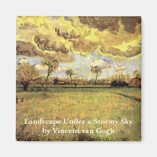 Landscape Under a Stormy Sky by Vincent van ゴッホ マグネット (正面)