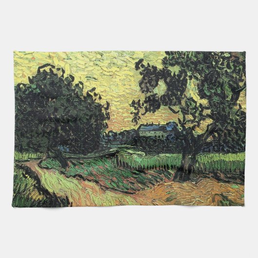 Landscape w Chatau of Auvers by Vincent van ゴッホ キッチンタオル (横)