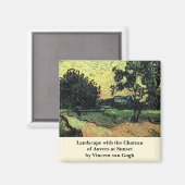 Landscape w Chatau of Auvers by Vincent van ゴッホ マグネット (正面/裏面)