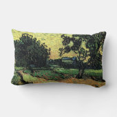 Landscape w Chatau of Auvers by Vincent van ゴッホ ランバークッション (裏面)