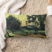 Landscape w Chatau of Auvers by Vincent van ゴッホ ランバークッション (ブランケット)