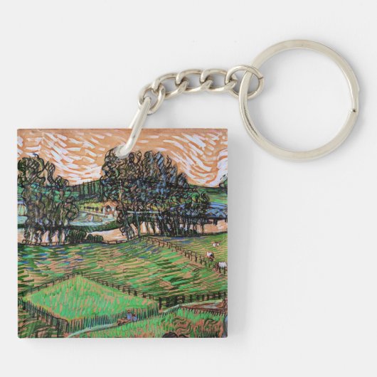 Landscape with Bridge Across the Oise キーホルダー (裏面)