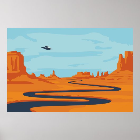  landscape with deserted valley, mountains, dark w ポスター (正面)