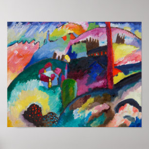 Landscape with Factory Chimney, Wassily Kandinsky ポスター
