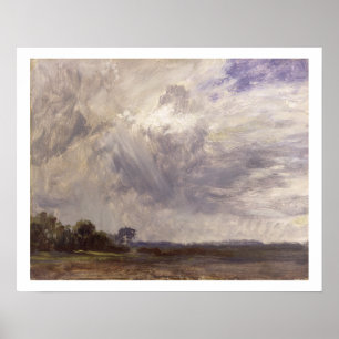 Landscape with Gray Windy Sky, c.1821-30 (油オンp) ポスター