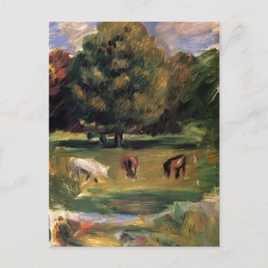 Landscape with Horses by Pierre-Auguste ルノアール ポストカード (正面)