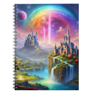 landscape with magical castles and bright colors ノートブック