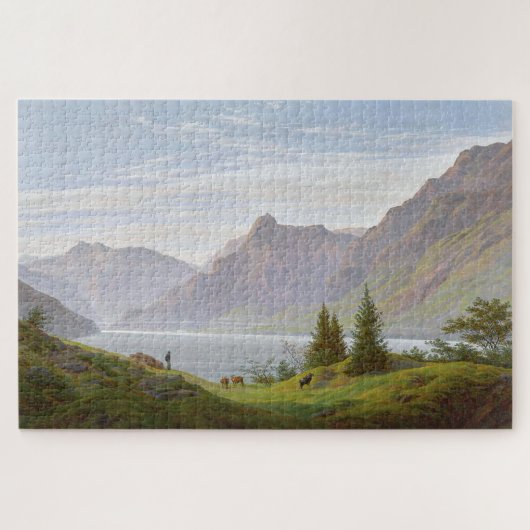 Landscape with Mountain Lake by Caspar David F. ジグソーパズル (横)