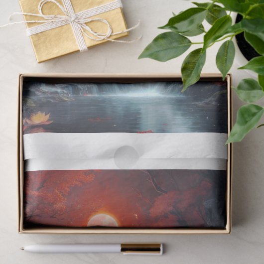 Landscape with Waterfall Decoupage 薄葉紙 (ギフト)