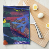 Landscape with Yellow Birds, Paul Klee キッチンタオル (四つ折り)